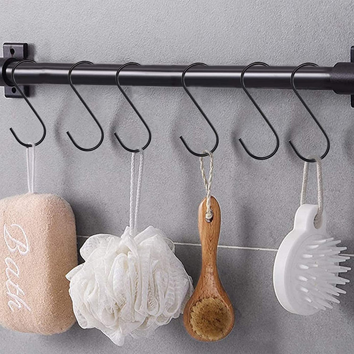 10 Pack 3.5 Inch Heavy Duty S Hooks for Plants, Outdoor, Light, Cup, Large Hangers - Black