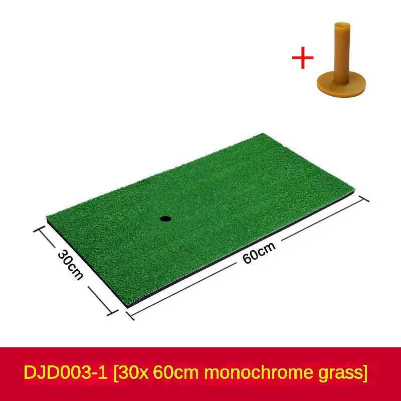 Golf Hitting Mat Indoor Outdoor Mini Practice Durable PP Grass Pad Backyard Exercise Golf Training Aids with TEE DJD003