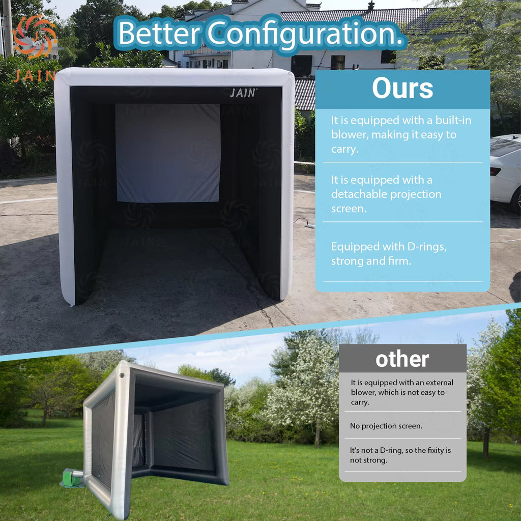 Indoor Inflatable Golf Simulator Kids Golf Practice Swing Tent Inflatable Driving Range Trainning Cage for Exercise&Play