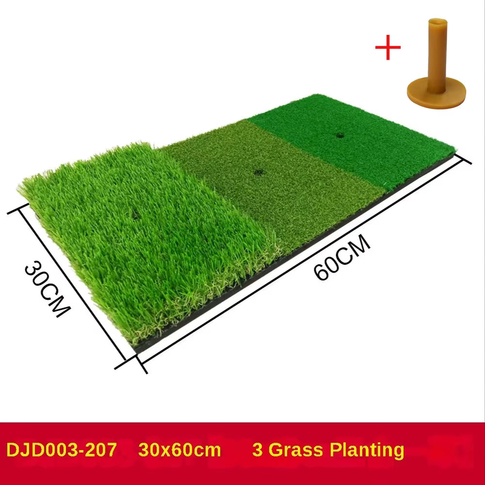 Golf Hitting Mat Indoor Outdoor Mini Practice Durable PP Grass Pad Backyard Exercise Golf Training Aids with TEE DJD003