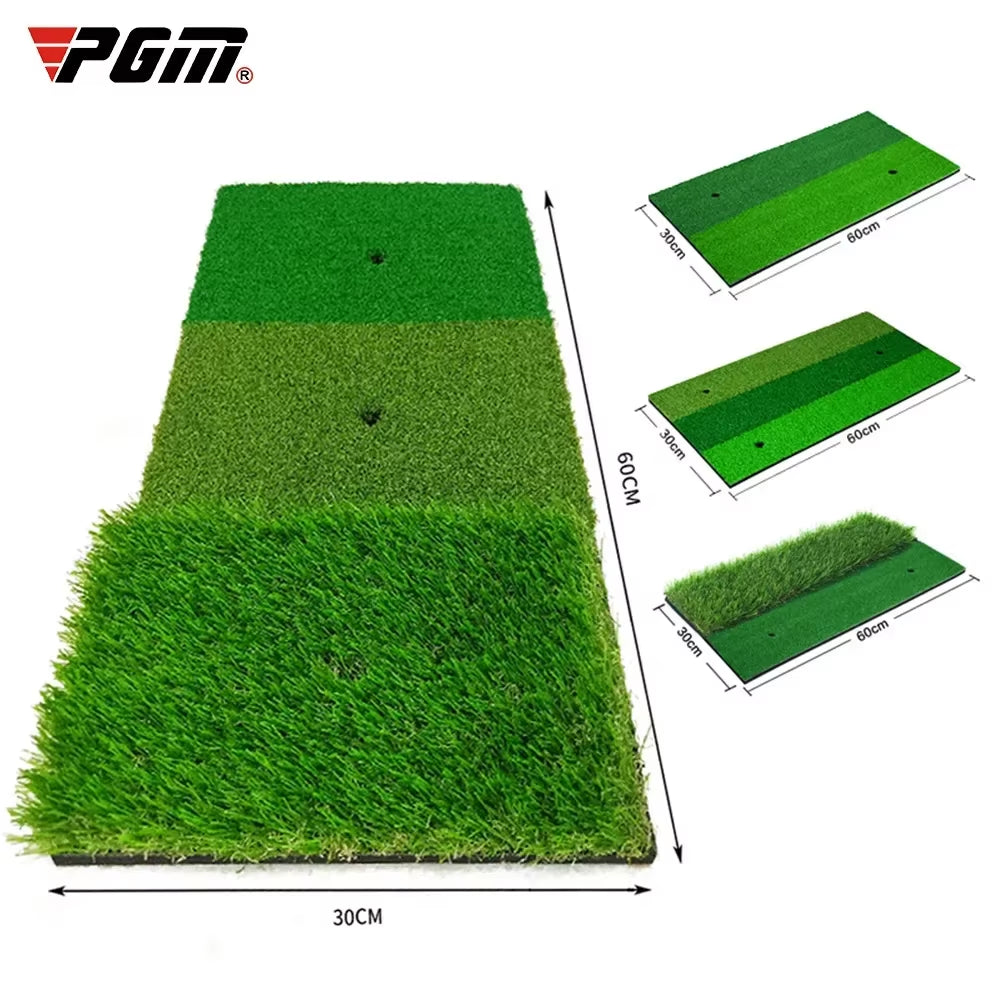 Golf Hitting Mat Indoor Outdoor Mini Practice Durable PP Grass Pad Backyard Exercise Golf Training Aids with TEE DJD003