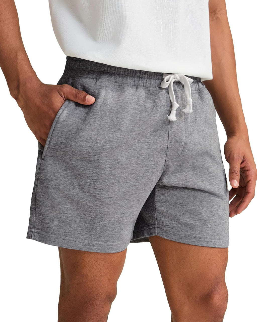 Mens Athletic Gym Shorts 5/7" Elastic Waist Casual Pajama Pocket Jogger Men Workout Short Pants
