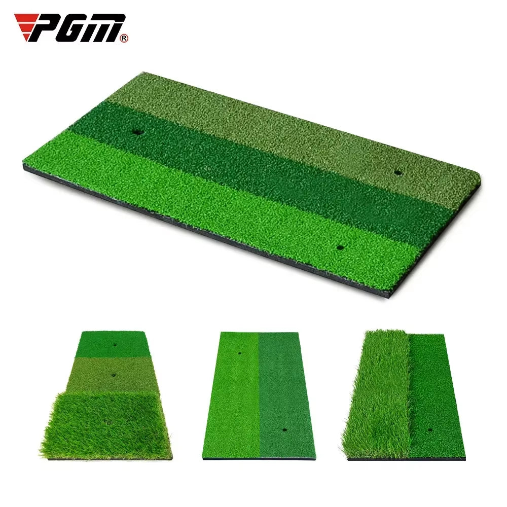 Golf Hitting Mat Indoor Outdoor Mini Practice Durable PP Grass Pad Backyard Exercise Golf Training Aids with TEE DJD003