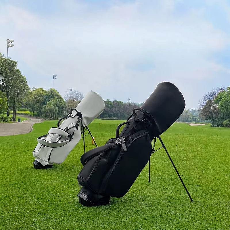 Golf Stand Bag with Stand Lightweight Golf Bag for Men Multifunction PU Leather Golf Rack Bag
